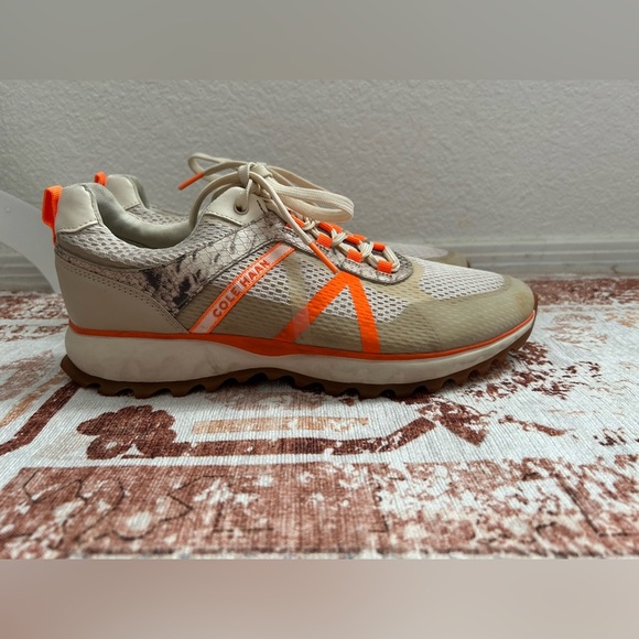 Cole Haan Cream and Orange Athletic Shoes size 9B - Picture 1 of 9